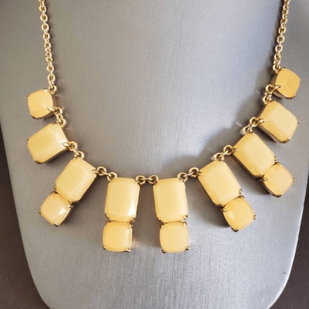 Kate Spade Brandon Square Necklace Gold Plated with Blush‎ Stones Dressy
